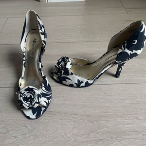 AK floral open toe heels